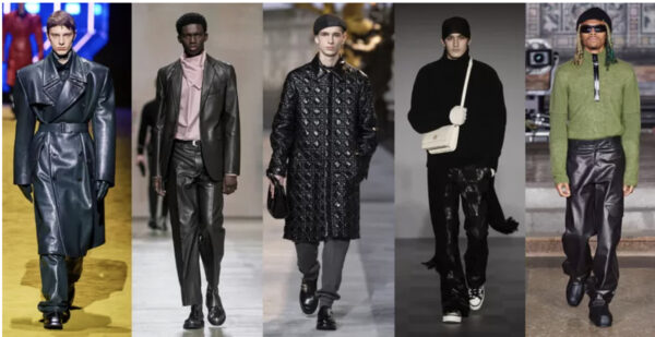 Van linksaf: Prada, Hermès, Dior men, Amiri, 1017 Alyx 9sm. leren broek