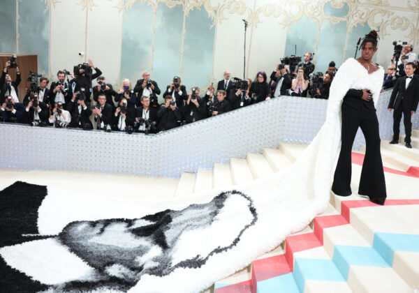 Jeremy Pope at the 2023 Met Gala: Karl Lagerfeld: A Line of Beauty held at the Metropolitan Museum of Art on May 1, 2023 in New York, New York. (Photo by Christopher Polk/WWD via Getty Images)