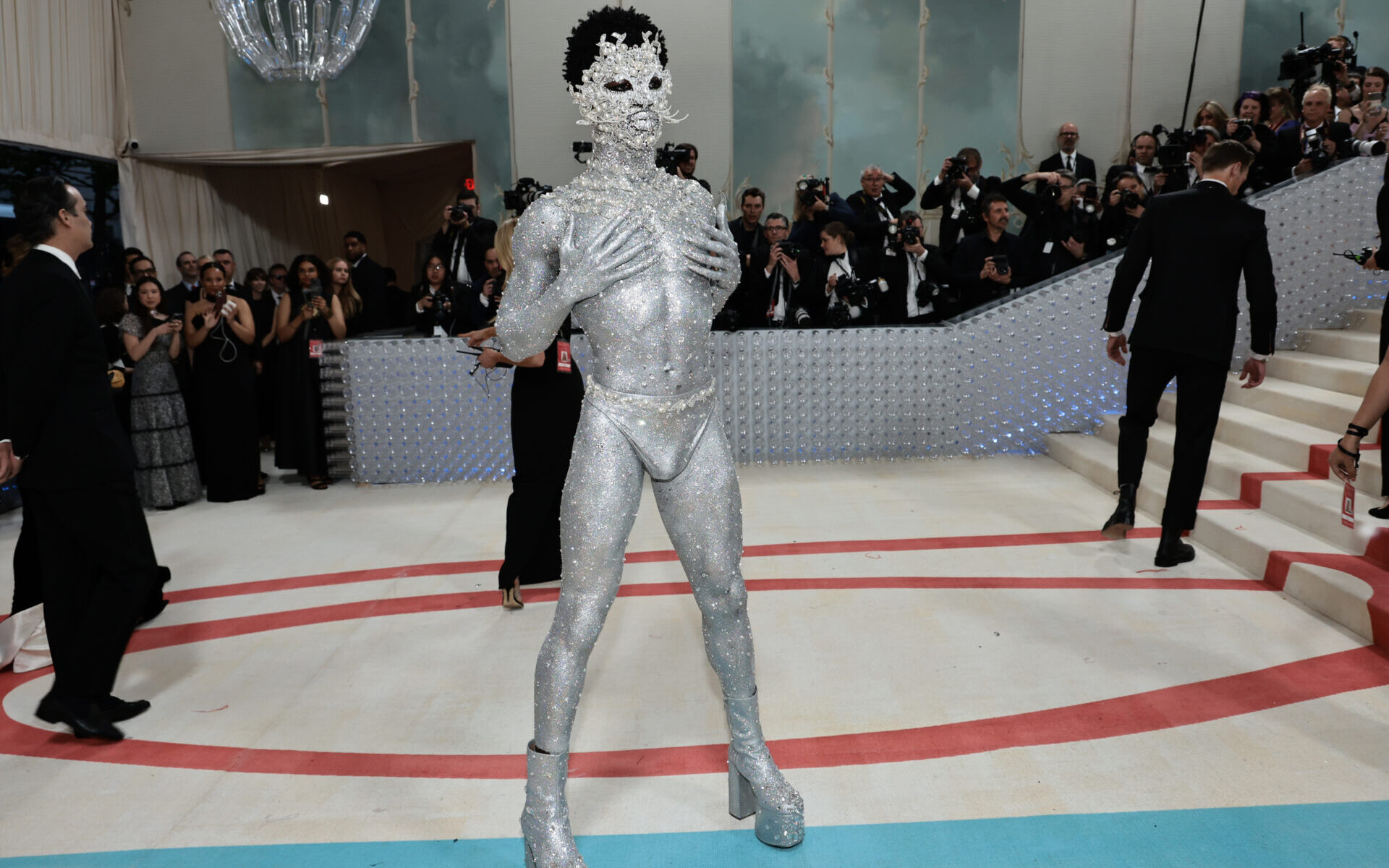 NEW YORK, NEW YORK - MAY 01: Lil Nas X attends The 2023 Met Gala Celebrating "Karl Lagerfeld: A Line Of Beauty" at The Metropolitan Museum of Art on May 01, 2023 in New York City. (Photo by Jamie McCarthy/Getty Images)